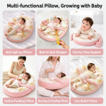 Cosulet Baby Nest antiregurgitare pentru bebelusi, inclinat, cuib de dormit cu brate din plus pentru linistire, Roz, 0-12 Luni - imagine 8