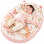 Cosulet Baby Nest antiregurgitare pentru bebelusi, inclinat, cuib de dormit cu brate din plus pentru linistire, Roz, 0-12 Luni