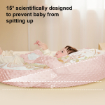 Cosulet Baby Nest antiregurgitare pentru bebelusi, inclinat, cuib de dormit cu brate din plus pentru linistire, Roz, 0-12 Luni - imagine 6