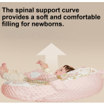 Cosulet Baby Nest antiregurgitare pentru bebelusi, inclinat, cuib de dormit cu brate din plus pentru linistire, Roz, 0-12 Luni - imagine 7
