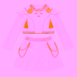 Costum Zoey K-Pop Alb cu Auriu – Tinuta de Spectacol