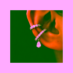 Set 2 cercei Ear Cuff-uri cu Zirconii si Pandantiv – Argintiu, Fara Gaura - imagine 3