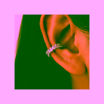 Cercel Ear Cuff cu Ramura de Zirconii – Argintiu, Fara Gaura